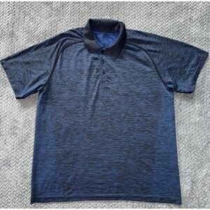 Lululemon Metal Vent Tech Polo Shirt Heather Cobalt Blue Athletic Size‎ 2XL
